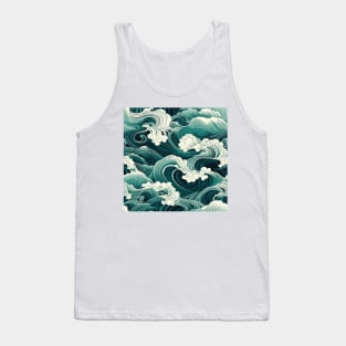 Ephemeral Crests: Hokusai Waves Reimagined Tank Top